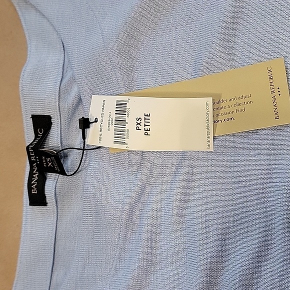 Banana Republic Size PXS Light Blue and White Layered-Look Sleeveless Top, NEW - Picture 9 of 10